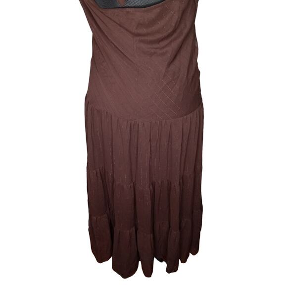 Jonathan Martin Studio Brown Drop Waist Halter Dress - 10 - Picture 6 of 7